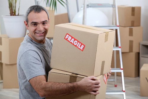 Removal van and storage boxes in Canningtown