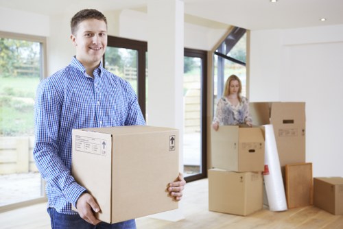 House removals planning in Canningtown with moving boxes and a van
