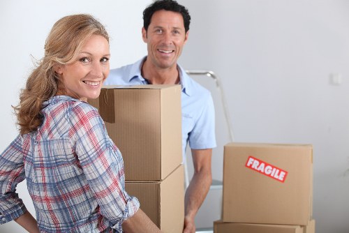Organized boxes and furniture in a Canningtown storage space